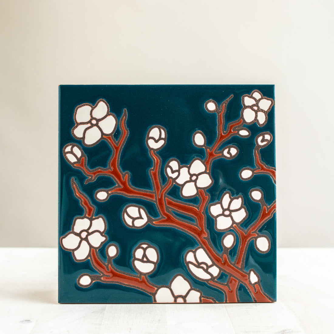6x6 Cherry Blossoms | Dark Blue