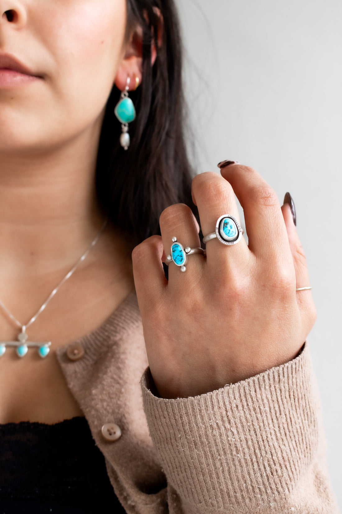 Size 6.5 | Kingman Turquoise Dot Ring