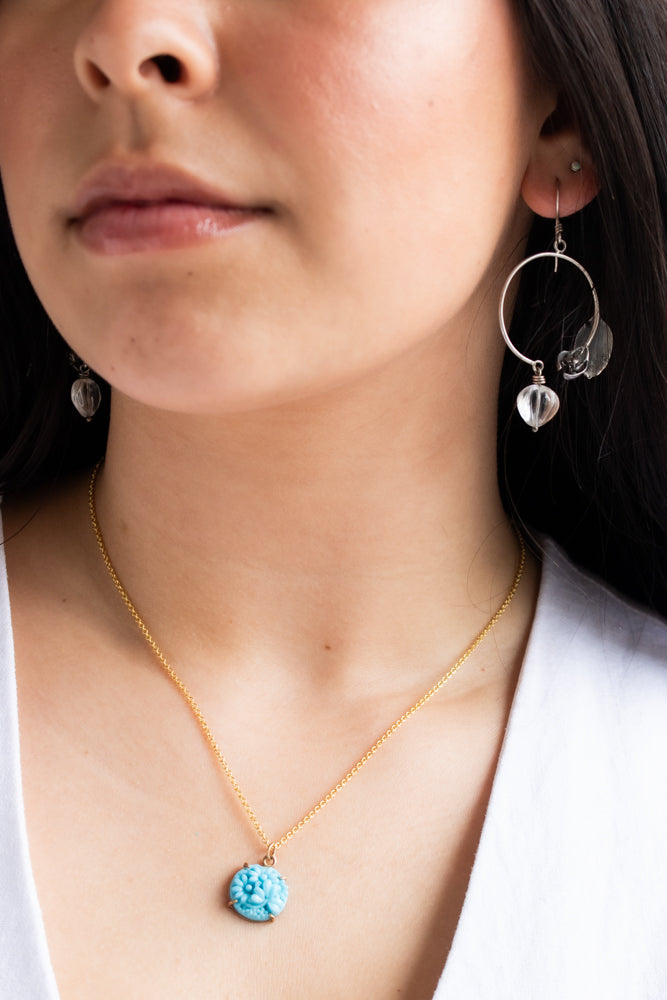 Quartz Beads Branch Earrings