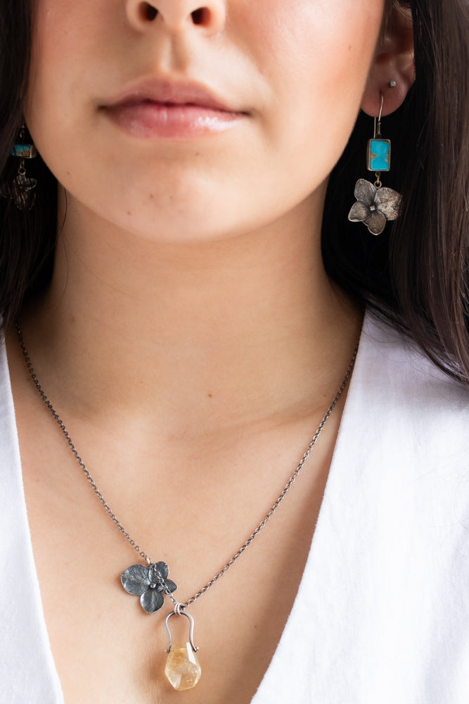 Citrine Hydrangea Necklace no.3