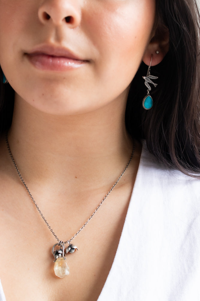 T-170B Citrine Hydrangea Necklace no.2
