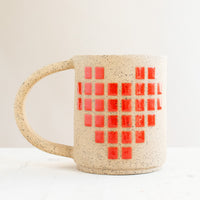 Tiled Heart Mug | Gloss Red