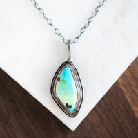 Chinese Turquoise Light Blue/Green Copper Necklace