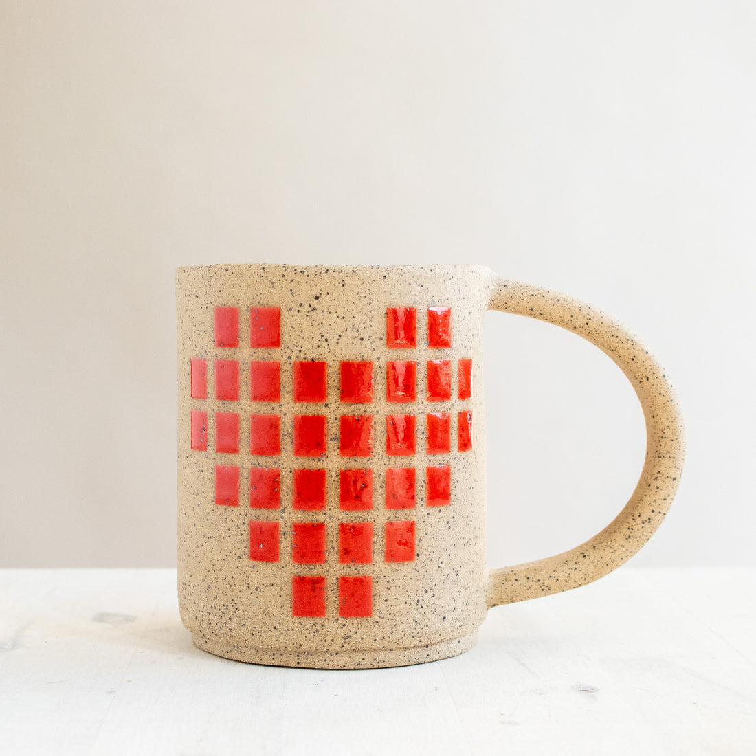 Tiled Heart Mug | Gloss Red