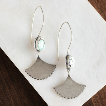 Poseidon Variscite Mermaid Dangle Earrings