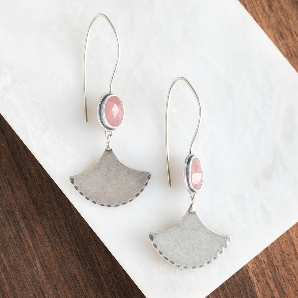 Guava Quartz Mermaid Dangle Earrings