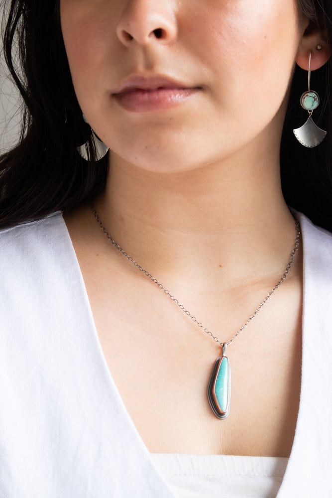 Chinese Turquoise Copper Necklace