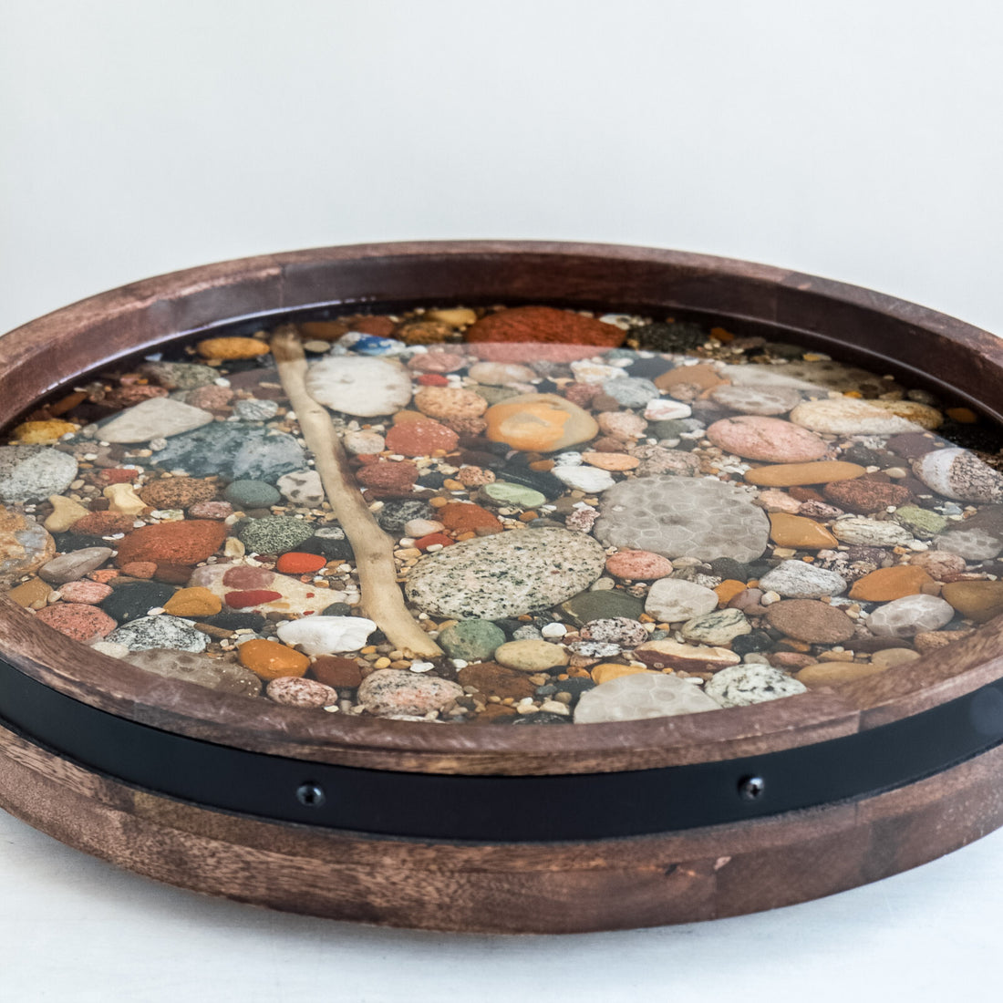 15" Lazy Susan | Michigan Stones in Resin