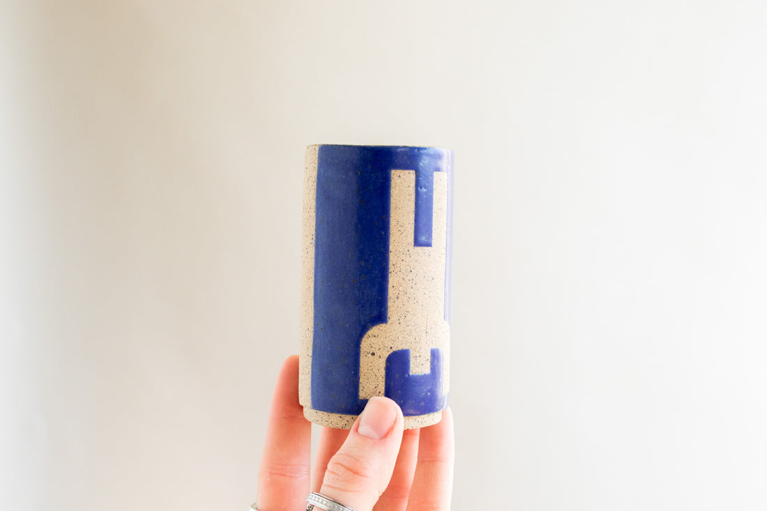 Humans Mini Vase | Matte Blue