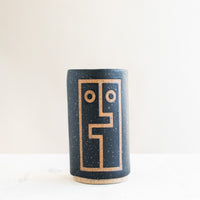 Hug Face Mini Vase | Matte Black