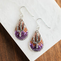 Sonoran Sunset Beaded Teardrop Earrings