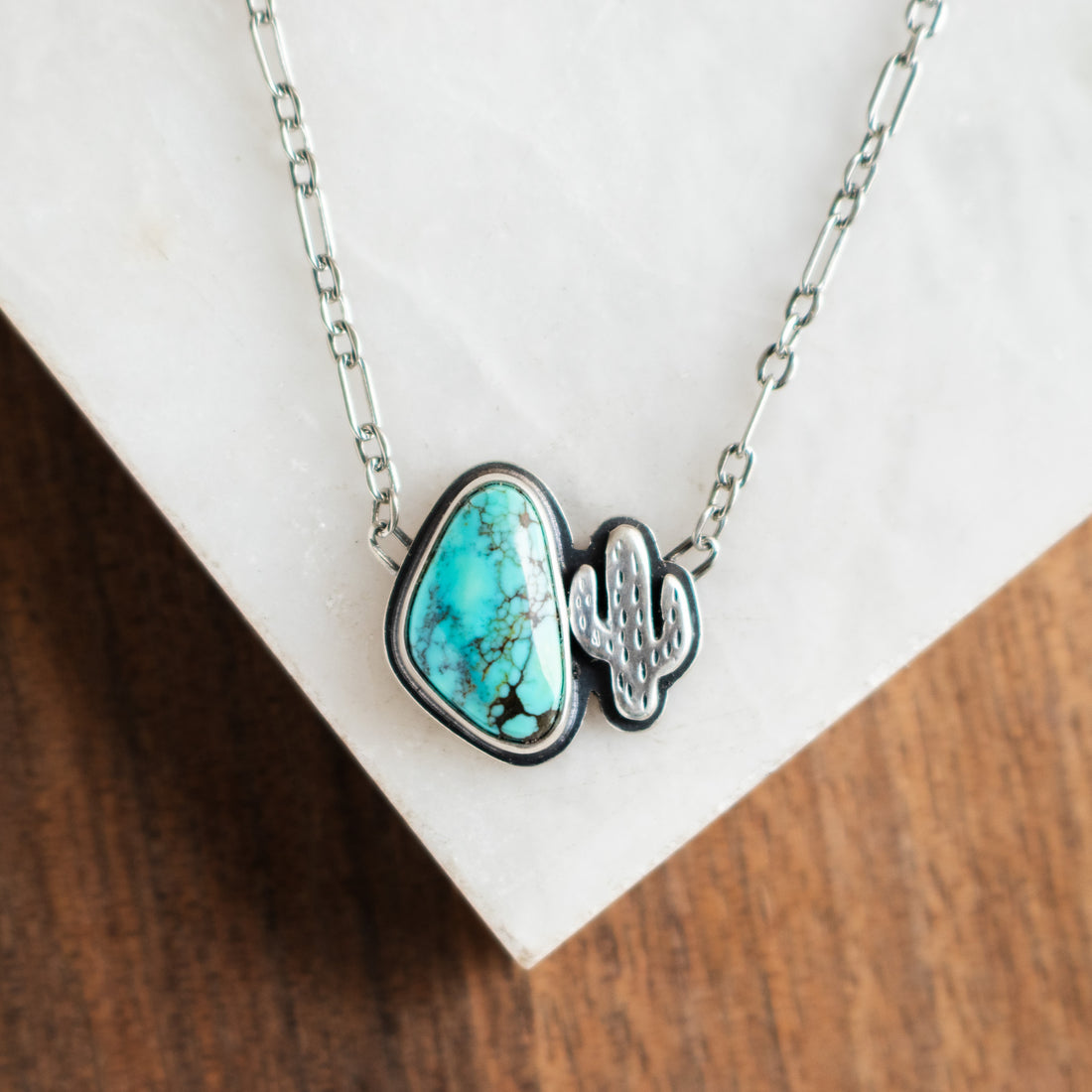 Star Fox Turquoise with Cactus Necklace