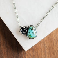 Sonoran Gold Turquoise with Tiny Succulent Necklace