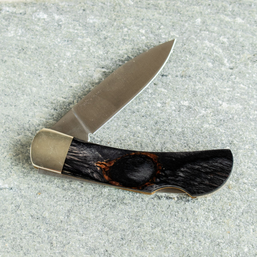 3" Petoskey Malachite Lockback Knife
