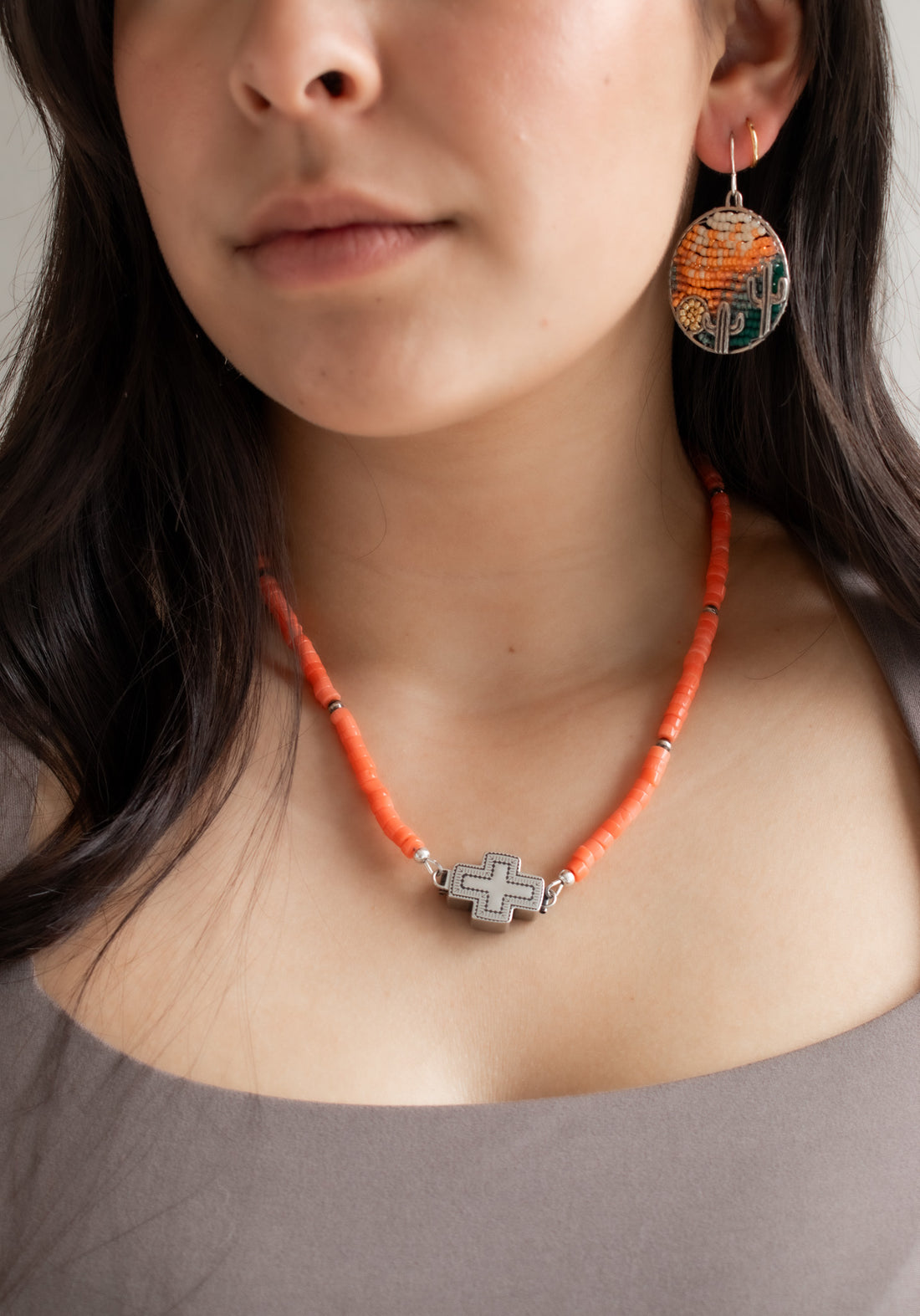 Sonoran Sunset Beaded Round Earrings