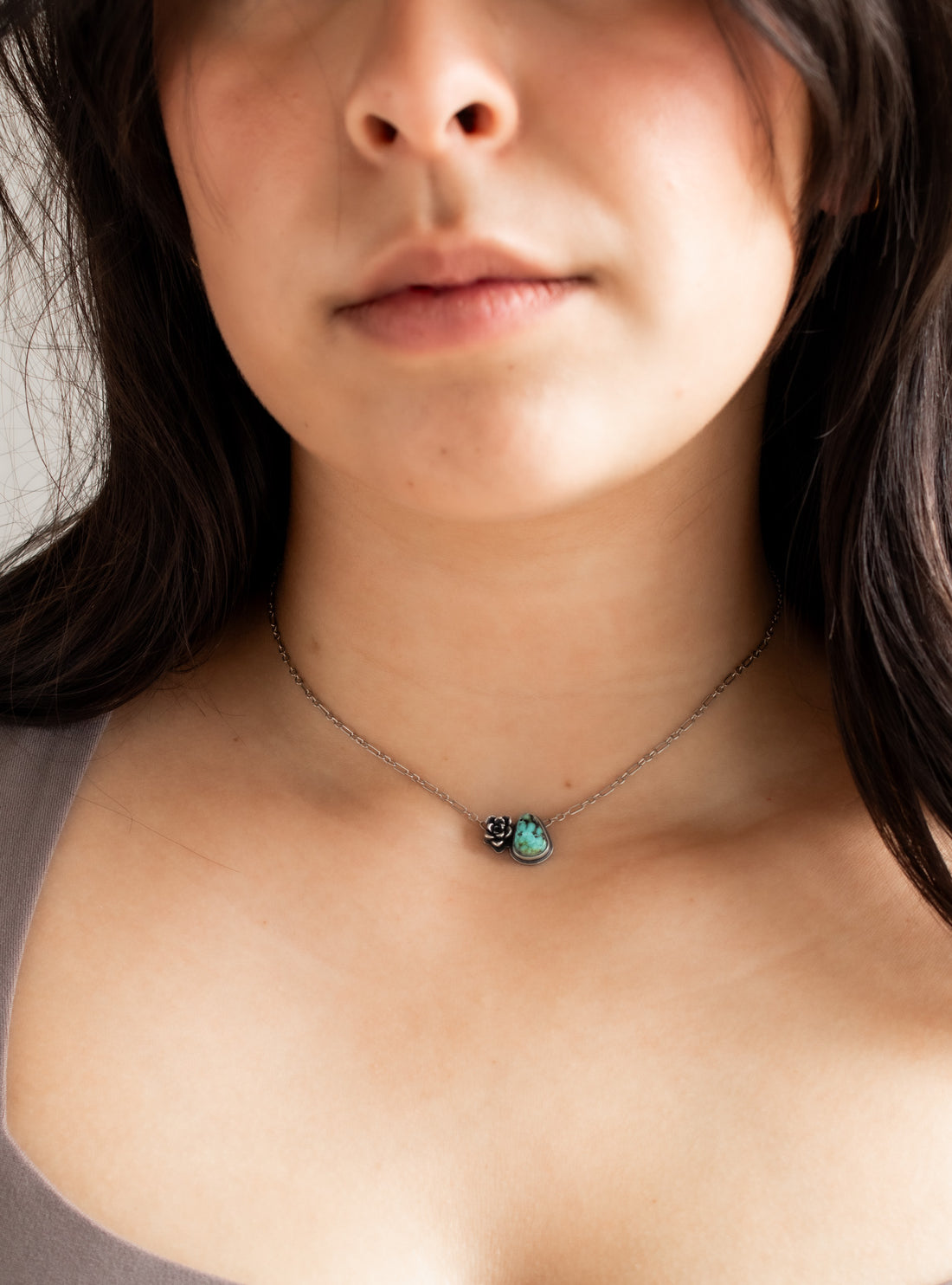 Sonoran Gold Turquoise with Tiny Succulent Necklace