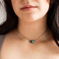 Sonoran Gold Turquoise with Tiny Succulent Necklace