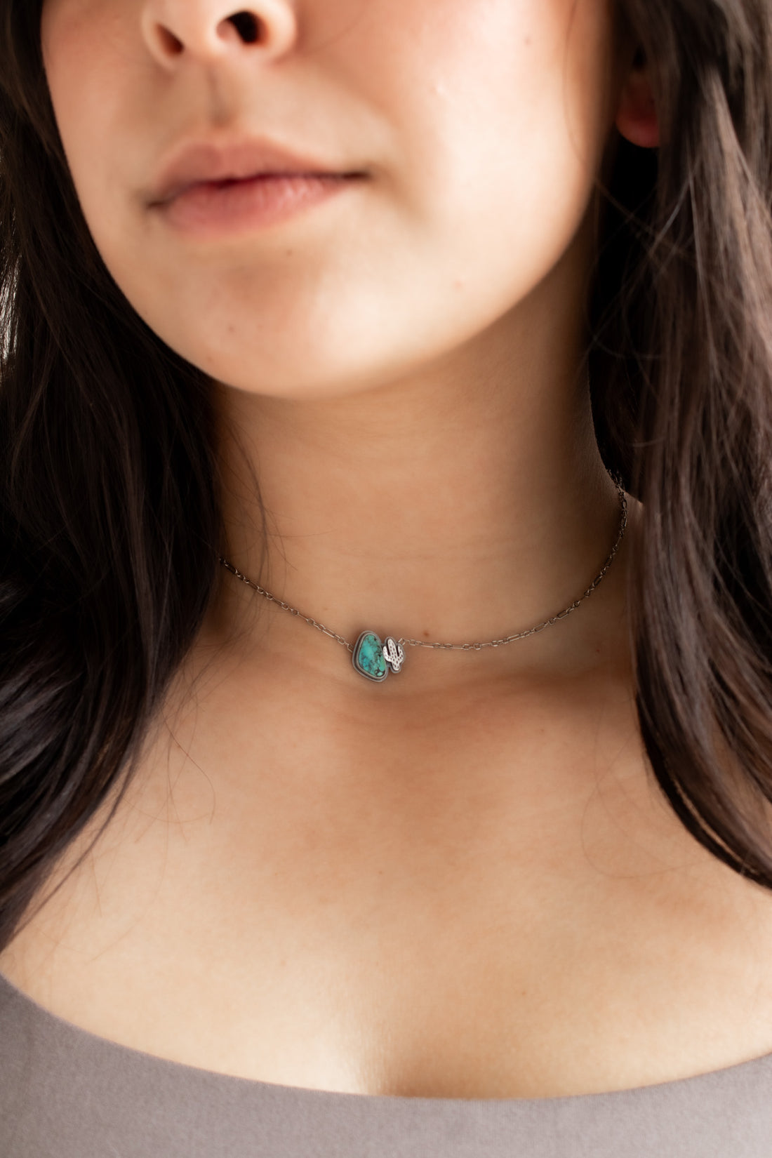 Star Fox Turquoise with Cactus Necklace