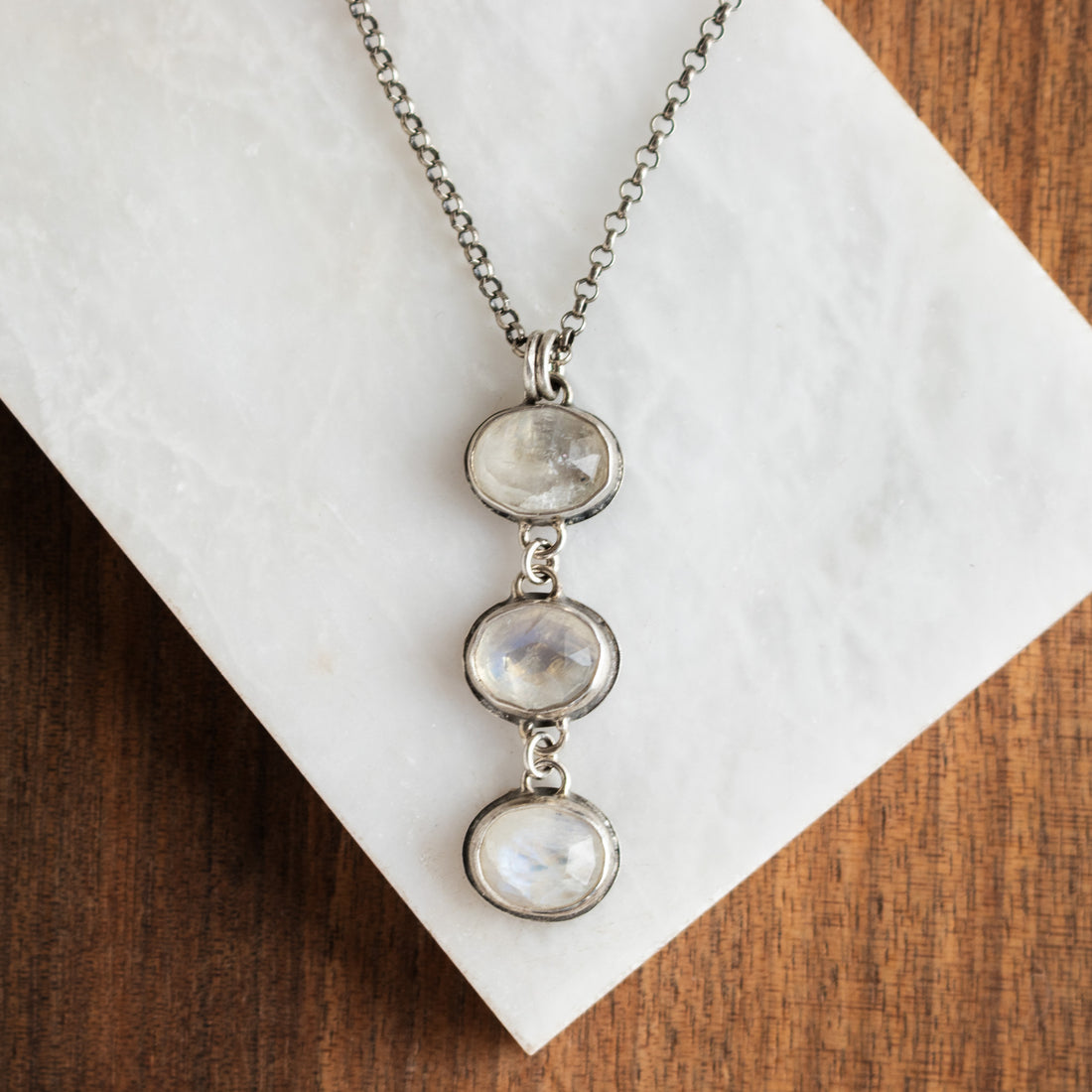 Triple Moonstone Necklace no.2