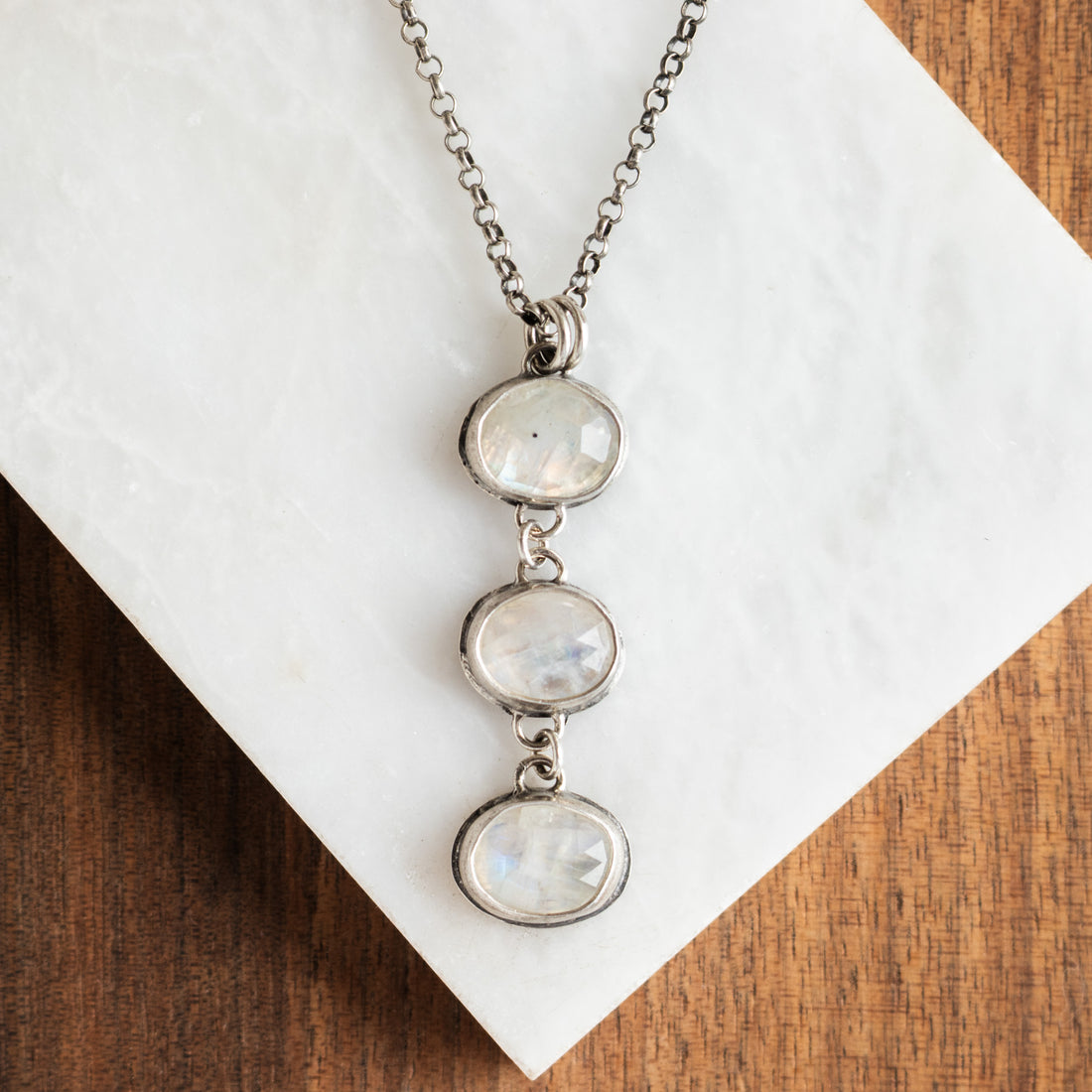 Triple Moonstone Necklace no.1