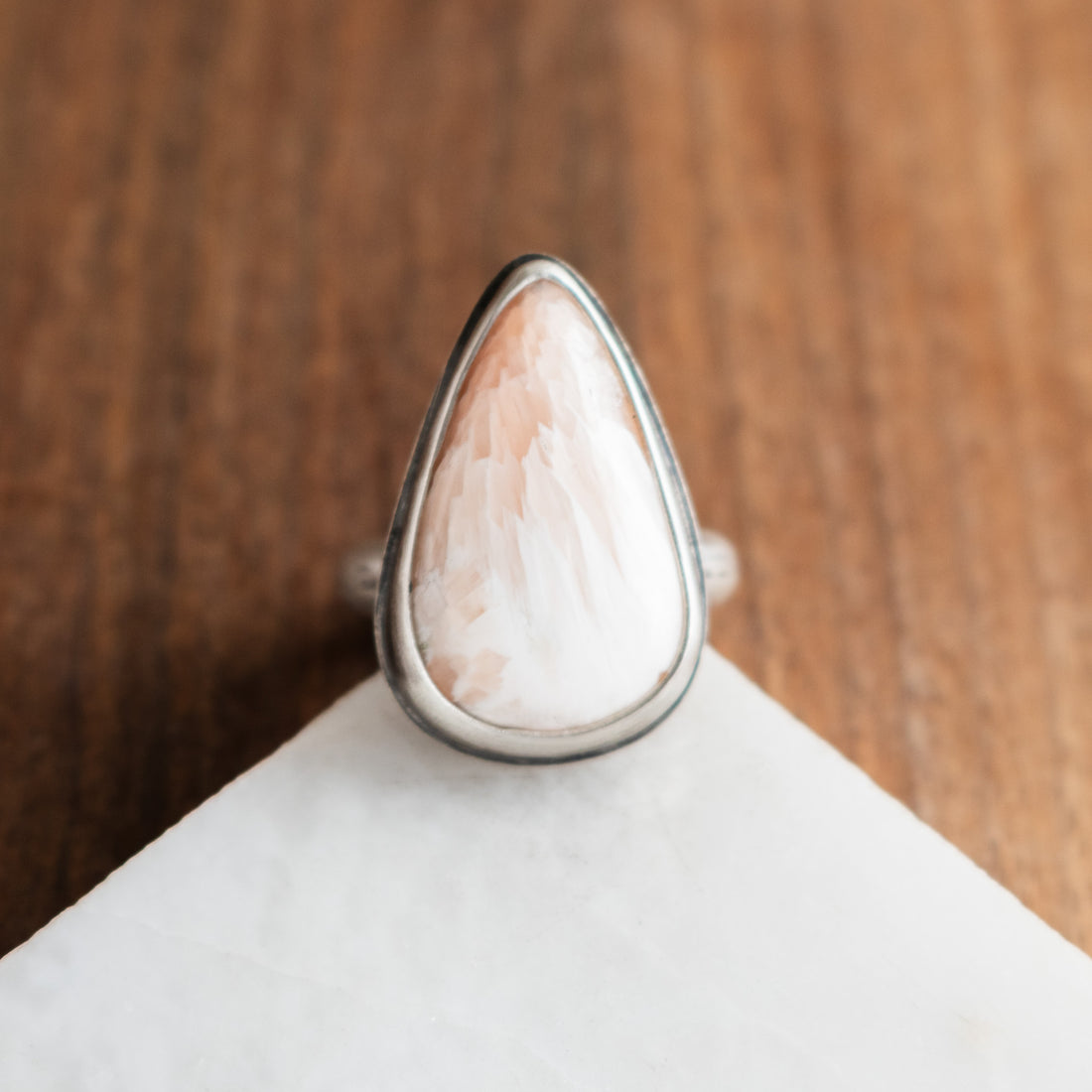 Size 6.5 | Teardrop Scolecite Ring