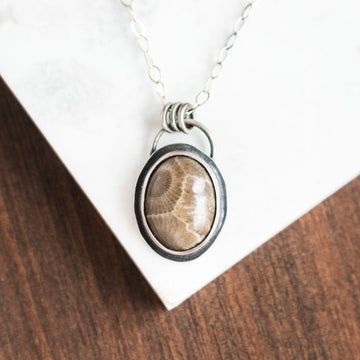 Small Petoskey Stone Necklace no.2
