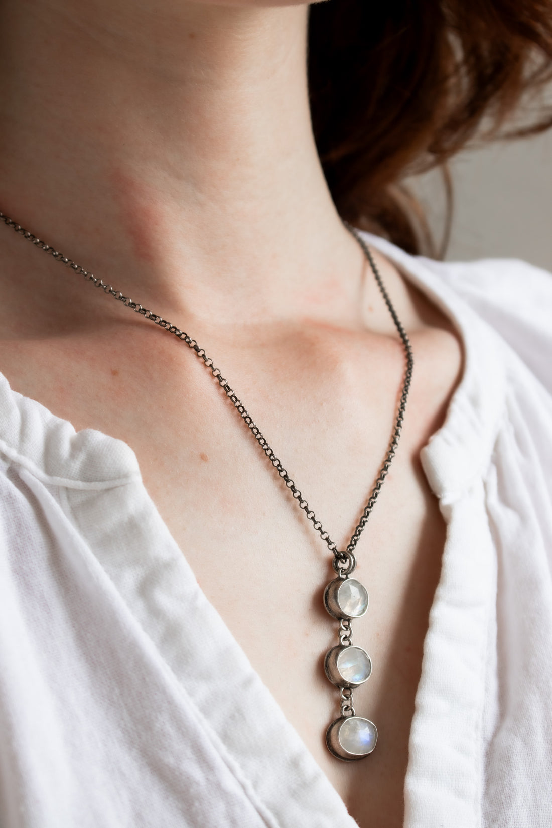 Triple Moonstone Necklace no.2
