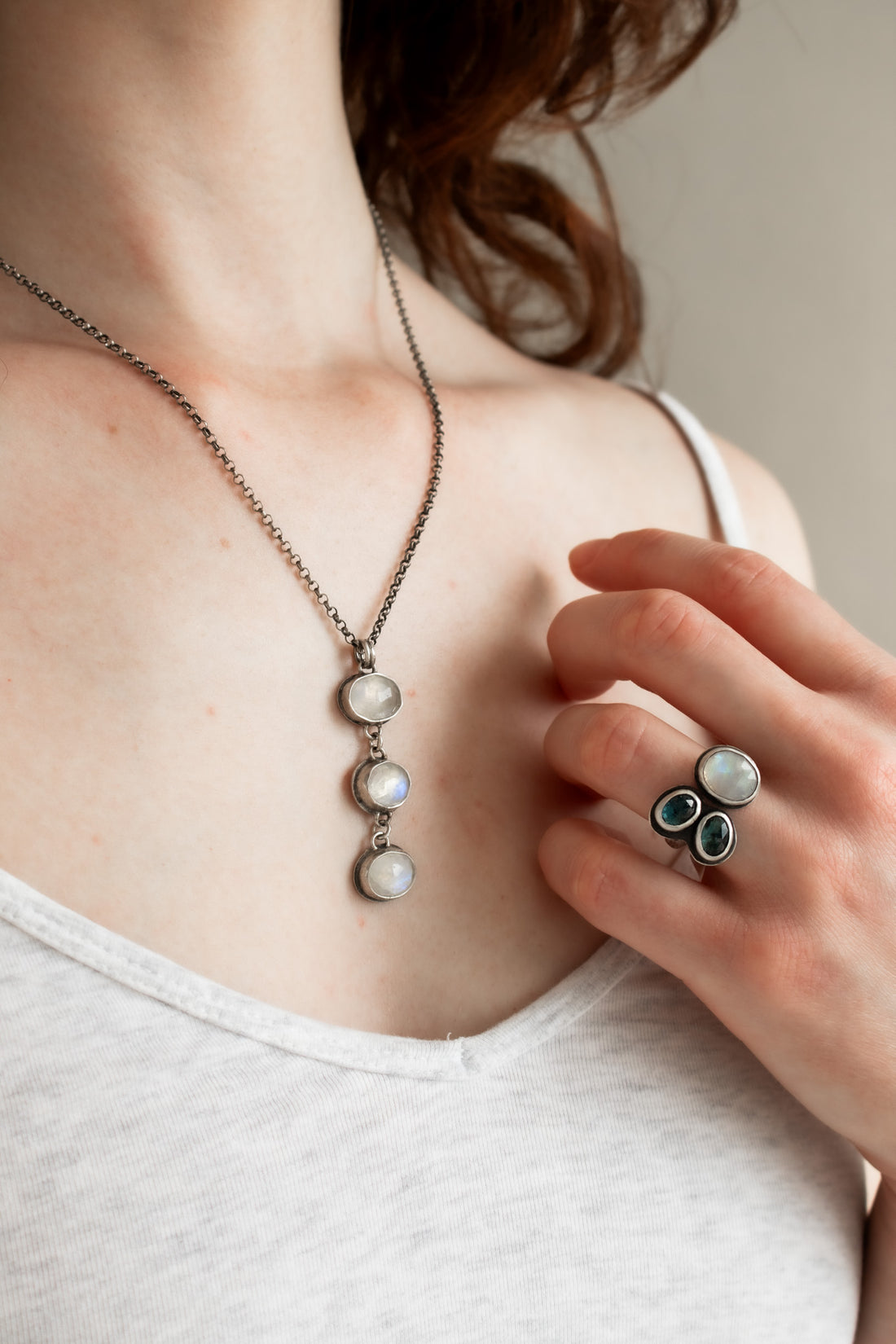 Size 6.5 | Double Kyanite Moonstone Ring