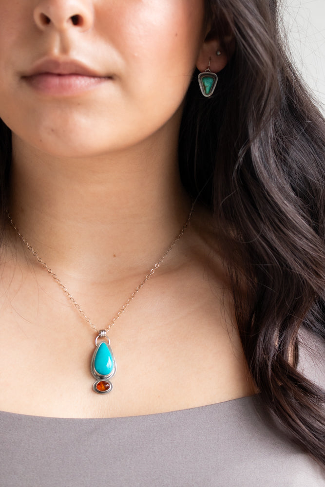 Turquoise Triangle Earrings no.3