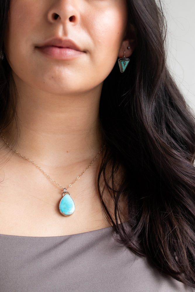 Turquoise Triangle Earrings no.1