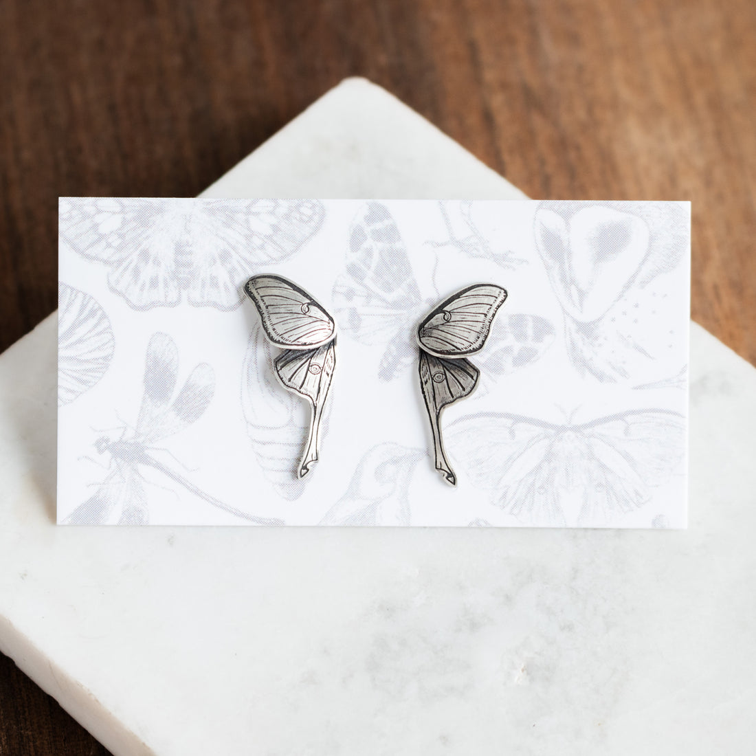Luna Moth Wings Stud Earrings