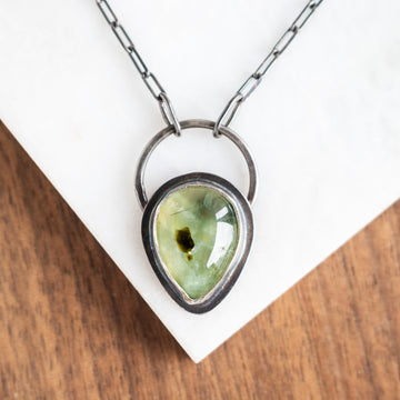 Prehnite Teardrop Necklace