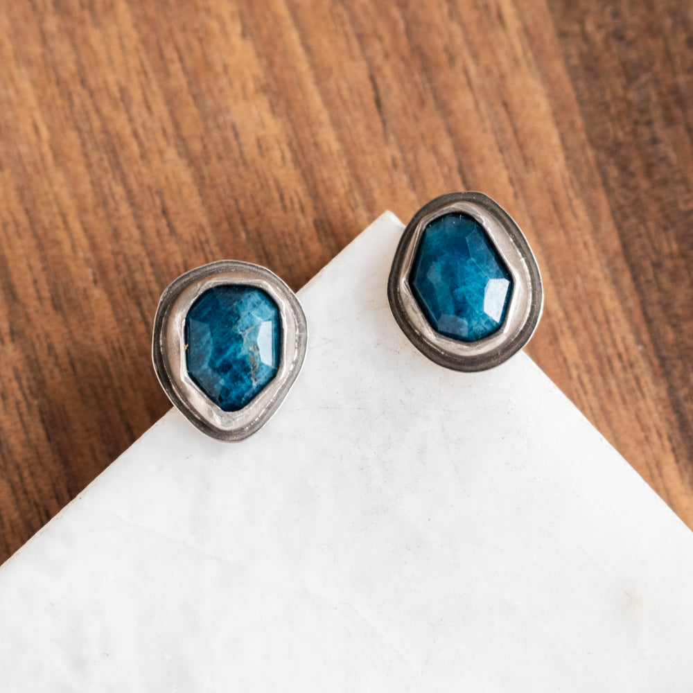 Apatite Blue Stud Earrings