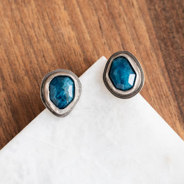 Apatite Blue Stud Earrings