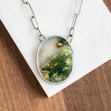 Moss Agate Specimen Necklace