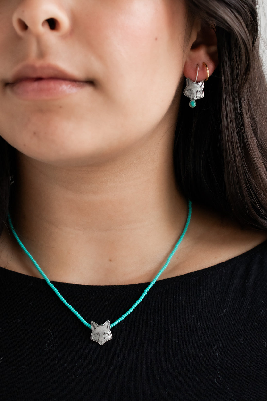 Fox Earrings Turquoise no.2