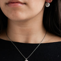 Tiny Barn Owl Enamel Necklace
