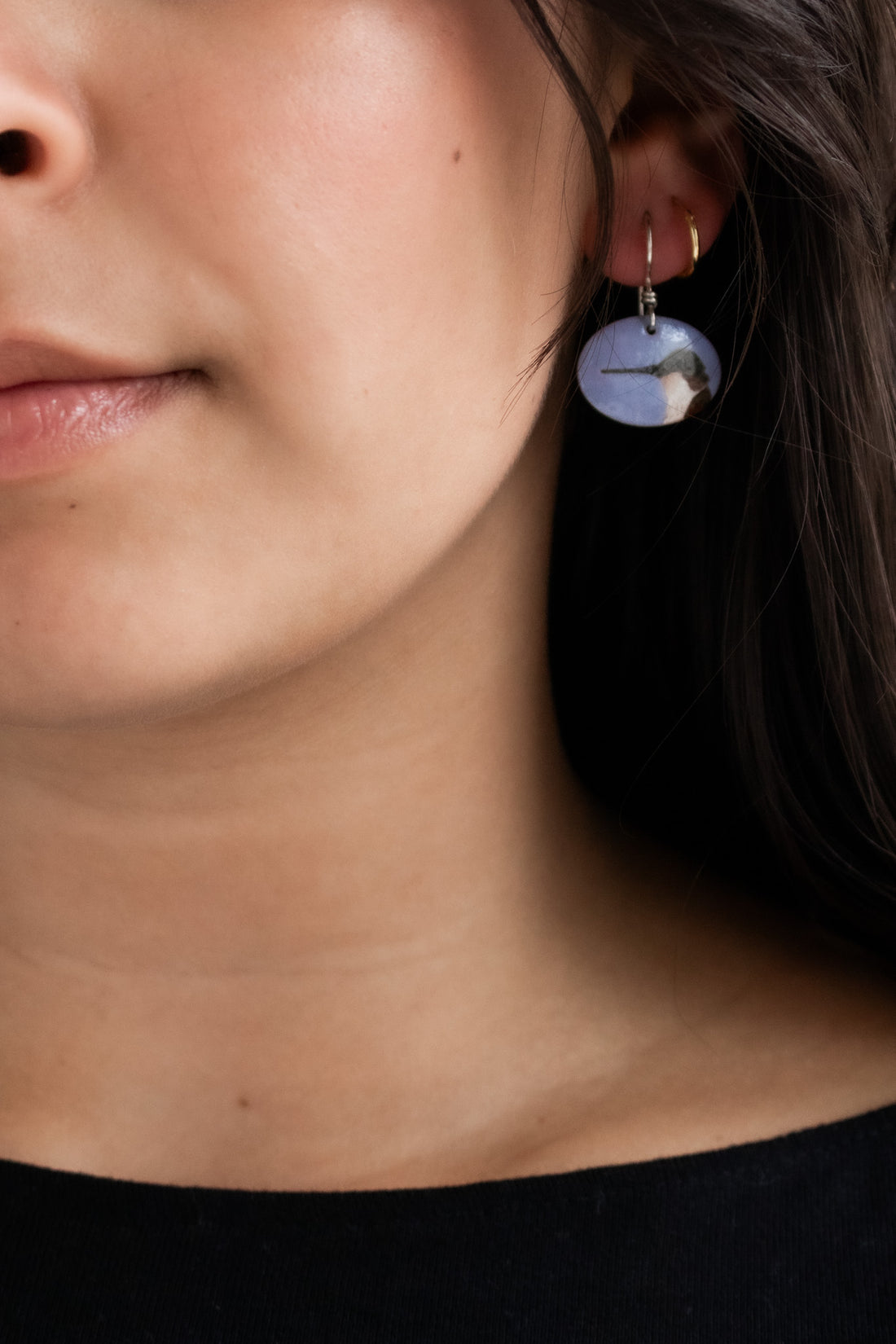 Hummingbird Enamel Earrings