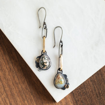 Ocean Jasper Asymmetrical Earrings no.2