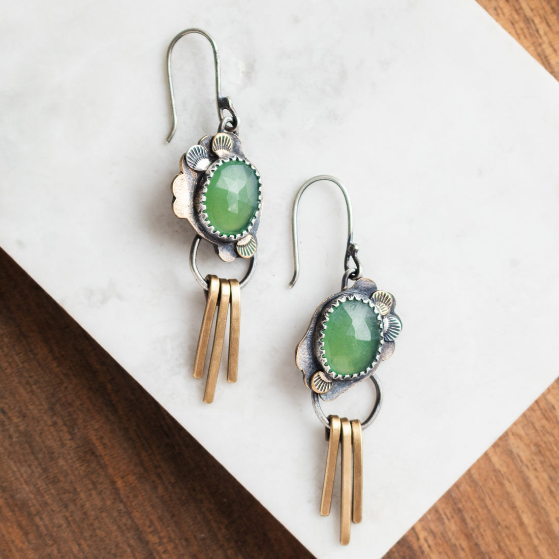Serpentine Fringe Forest Dangle Earrings