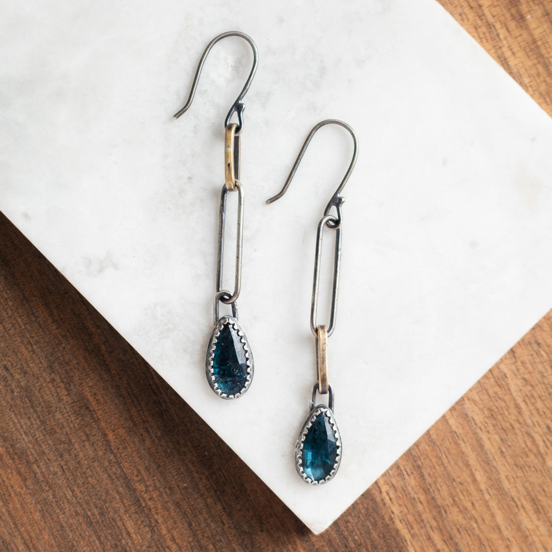 Kyanite Teardrop Dangle Earrings