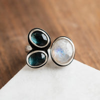 Size 8 | Double Kyanite Moonstone Ring no.1