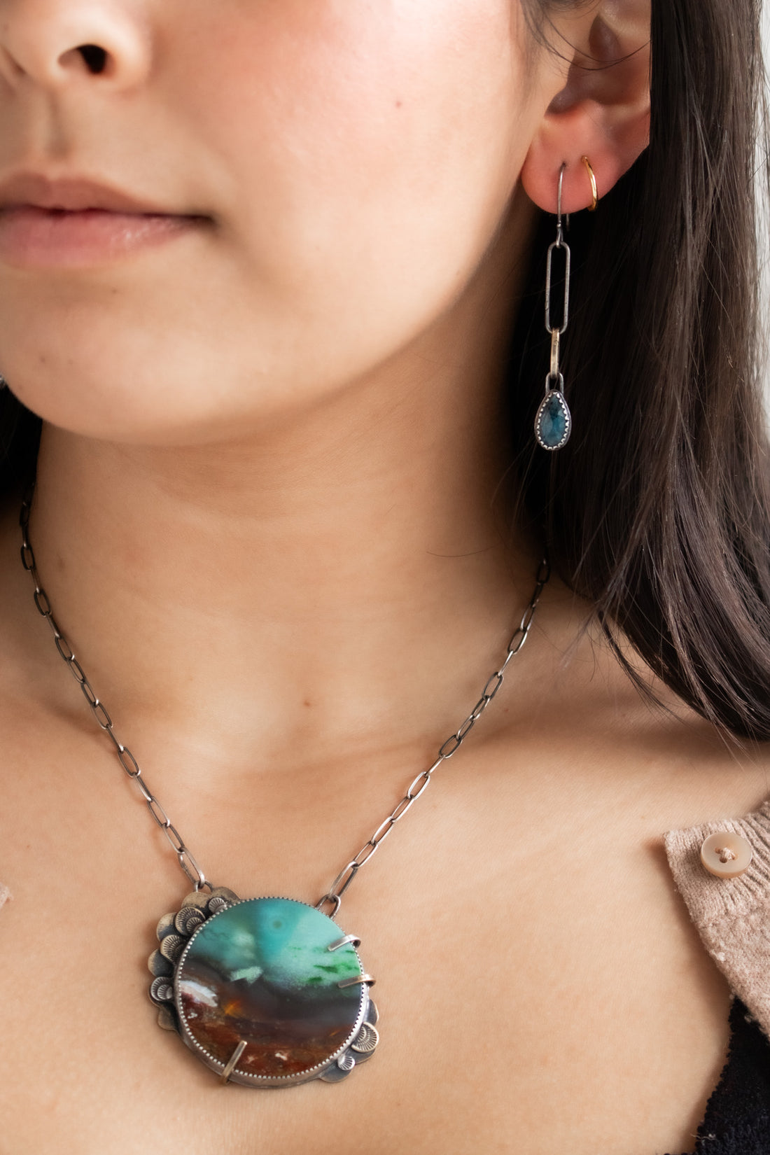 Kyanite Teardrop Dangle Earrings