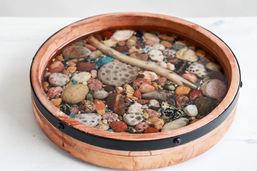 11" Lazy Susan | Michigan Stones in Resin