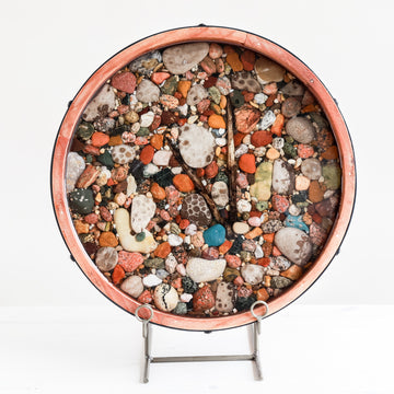 13" Round Tray | Michigan Stones in Resin