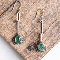 Green Kyanite Handcrafted Chain Earrings