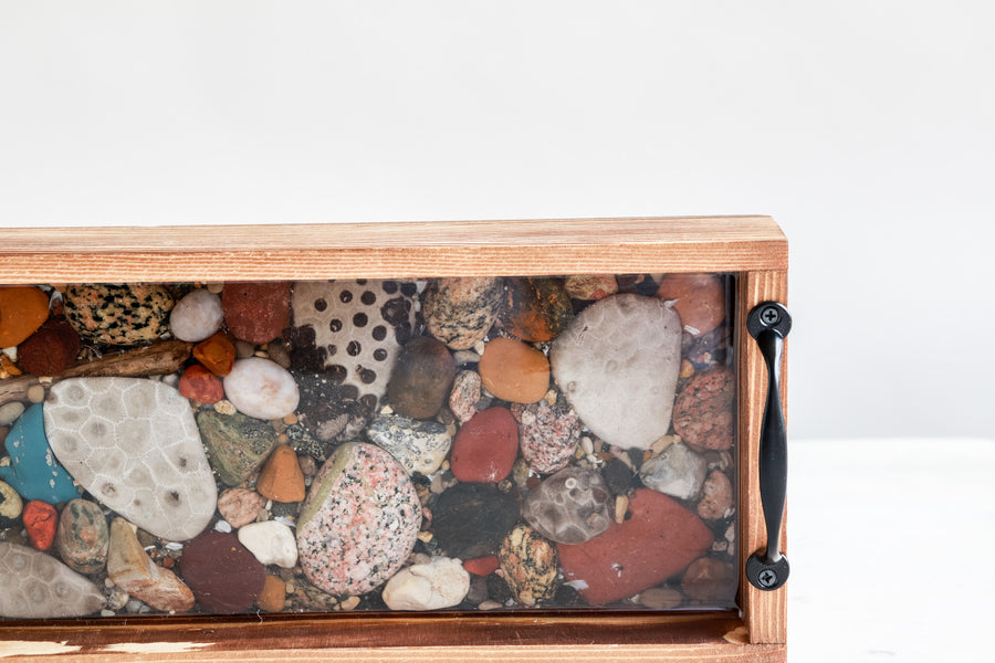 5x16 Rectangle Tray in Natural | Michigan Stones in Resin