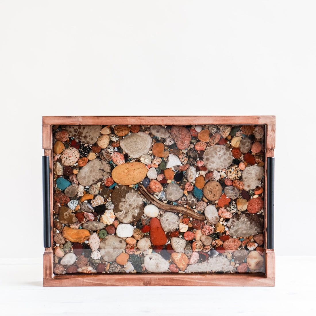 11x15 Rectangle Tray | Michigan Stones in Resin