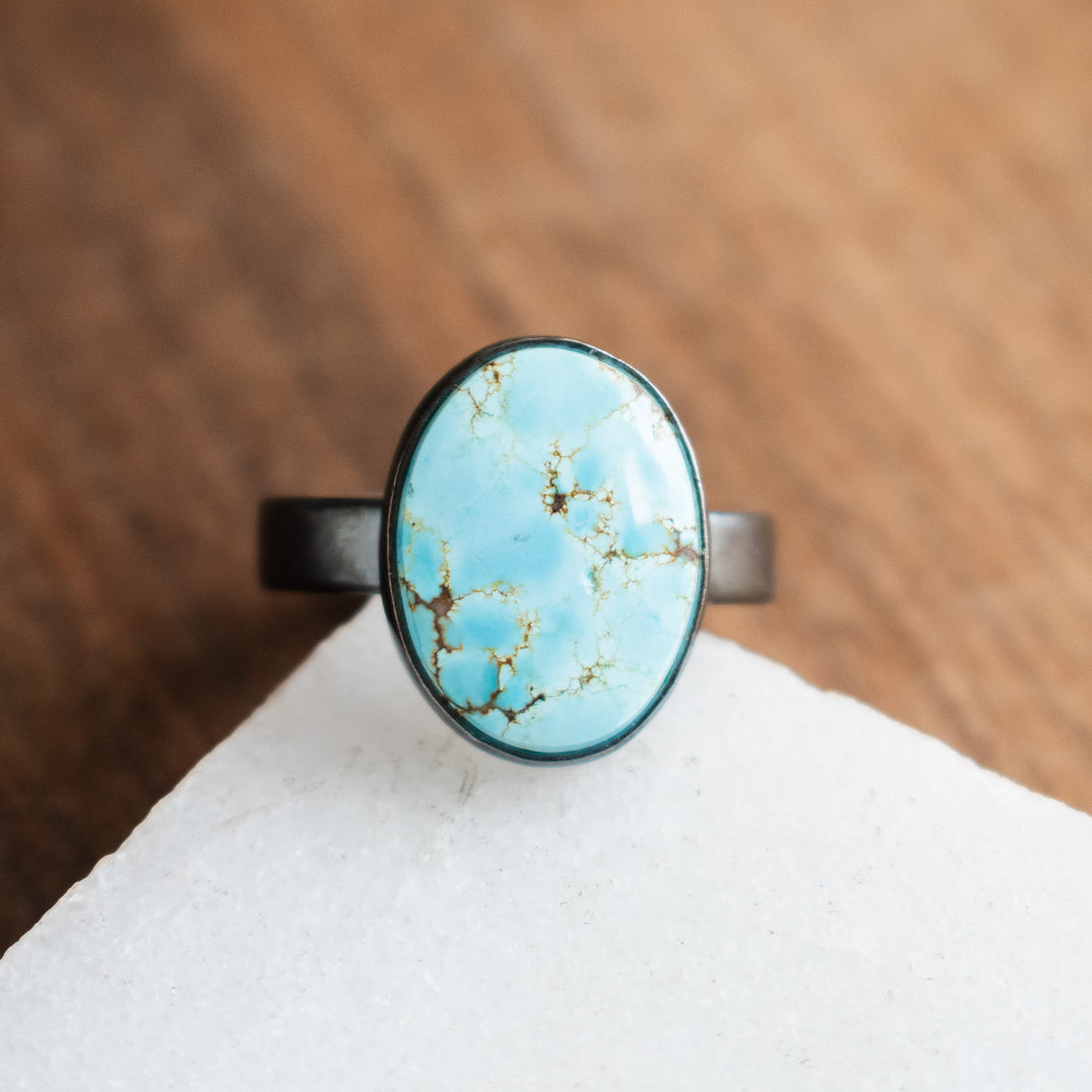 Size 8 | Golden Hills Turquoise Oval Ring no.3