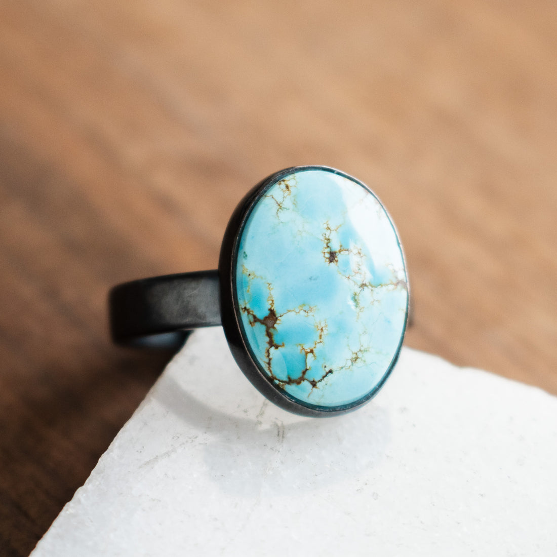 Size 8 | Golden Hills Turquoise Oval Ring no.3